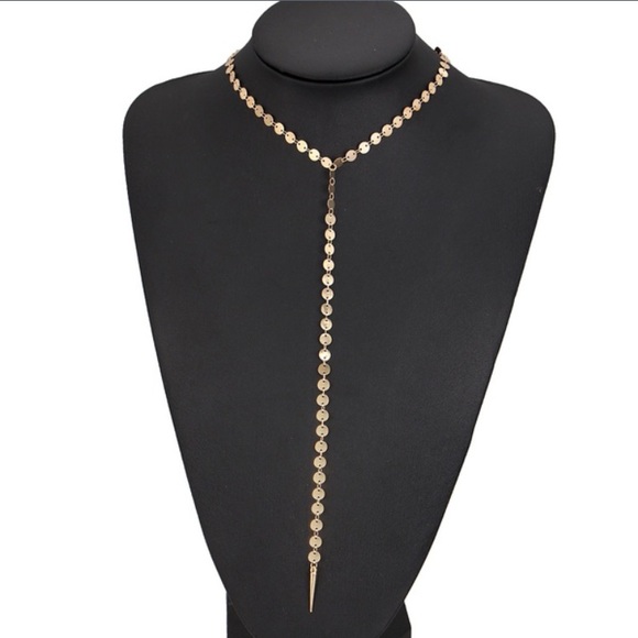 🎀 Awesome minimalist Boho coin lariat long choker necklace ⭐️ - Picture 2 of 5